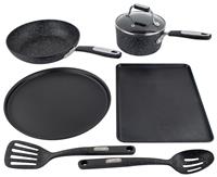 Scoville 6 Piece Aluminium Cookware Set - Black