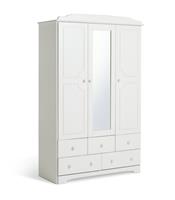 Argos Home Nordic 3 Door 5 Drawer Mirror Wardrobe - White