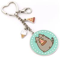 Pusheen Cat Pizza Charm Keyring