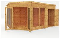 Mercia Corner Summerhouse with Side Shed - 9 x 13ft
