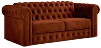 Jay-Be Chesterfield Fabric 3 Seater Sofa Bed - Orange