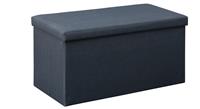 Argos Home Fabric Medium Storage Ottoman - Navy