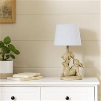 Argos Home Resin Bunny Table Lamp - Light Oak & Blue