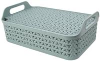 Strata Urban 3 x 12L Shallow Plastic Storage Baskets & Lid