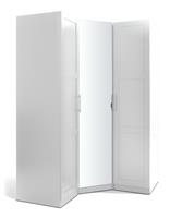 Habitat Munich Corner 3 Door Mirror Panellled Wardrobe-White