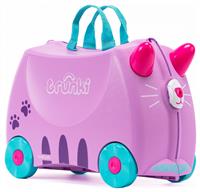 Trunki Cassie Cat 4 Wheel Hard Kids Ride-On Suitcase -Purple
