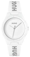 HUGO Ladies White Dial and White Silicone Strap Watch