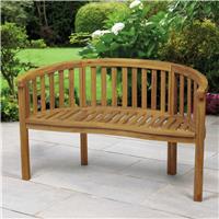 Greenhurst Banana 2 Seater Wooden Garden Bench - Natural