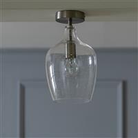 Habitat Abas Glass Flush to Ceiling Light - Satin Nickel