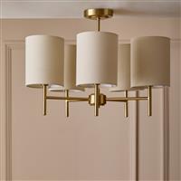 Argos Home Candelabra Steel 5 Light Ceiling Light - Brass