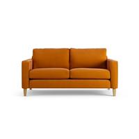 Habitat Flint Fabric 2 Seater Sofa - Orange - Ash Leg
