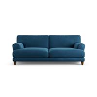 Habitat Askem Velvet 3 Seater Sofa - Ink Blue - Dark Leg