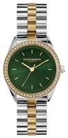 Olivia Burton Green Dial Two Tone Stainless Steel Watch