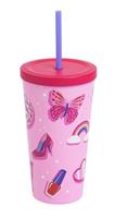 Argos Home Rollerskate Stainless Steel Pink Soda Cup - 500ml