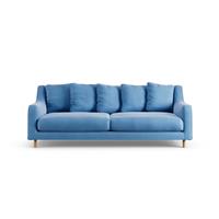 Habitat Swift Velvet 3 Seater Sofa - Blue - Ash Leg