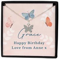 Personalised Message Butterfly Necklace