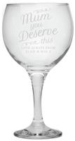Personalised Message Mum Gin Glass