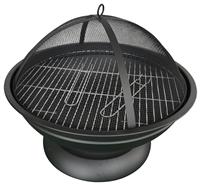 Home Steel Firepit With Pedestal Stand And Poker