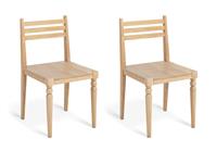 Habitat Barnwell Pair of Oak Dining Chairs - Natural