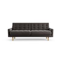 Habitat Fenner Velvet 3 Seater Sofa - Grey - Ash Leg