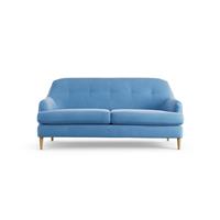 Habitat Frome Velvet 2 Seater Sofa - Sky Blue - Ash Leg