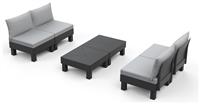 Keter Elements 4 Seater Plastic Garden Sofa Set - Grey