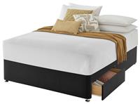 Silentnight Small Double 2 Drawer Divan Bed Base - Charcoal