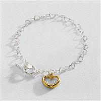 Revere Sterling Silver Heart T- Bar Bracelets