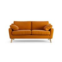 Habitat Ivor Fabric 3 Seater Sofa - Orange - Ash Leg