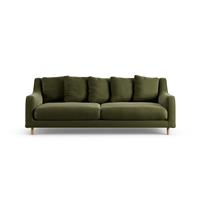 Habitat Swift Velvet 3 Seater Sofa - Moss Green - Ash Leg