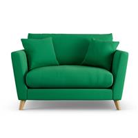 Habitat Lomond Fabric Cuddle Chair - Green - Ash Leg