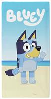 Bluey Kids Heeler Dog Patterned Beach Towel - Blue & Cream
