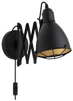 EGLO Treuburley Steel Wall Light - Black & Brass