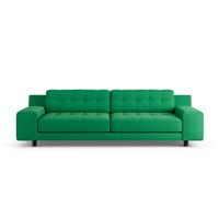 Habitat Hendricks Fabric 4 Seater - Emerald Green- Black Leg