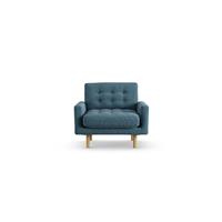 Habitat Fenner Fabric Armchair - Blue - Ash Leg