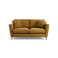 Habitat Lomond Fabric 2 Seater Sofa - Gold - Ash Leg
