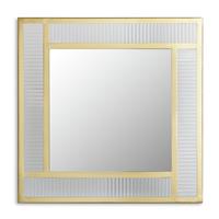 Habitat Glass & Brass Ribbed Square Wall Mirror - 60x60cm