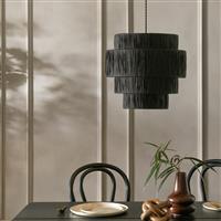 Habitat Salto Raffia Black 4 Tier Pendant shade - 40cm