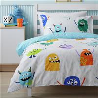 Argos Home Monsters White Kids Bedding Set - Toddler