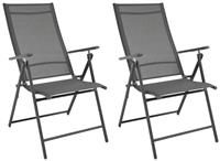 Argos Home Set of 2 Metal Garden Chair - Grey