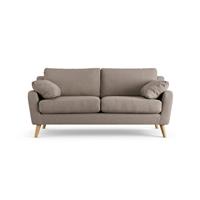 Habitat Ivor Fabric 3 Seater Sofa - Mocha - Ash Leg