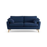 Habitat Ivor Fabric 3 Seater Sofa - Navy - Ash Leg