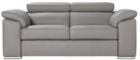 Argos Home Valencia Leather 2 Seater Sofa - Light Grey