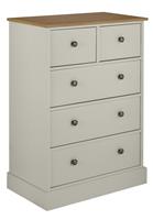 Argos Home Kensington 3+2 Drw Chest - Soft Grey & Oak Effect