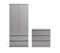 Habitat Jenson 2 Piece 2 Door Wardrobe Set- Grey