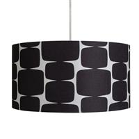 Habitat x Scion Black Lohko Drum Lampshade - 49cm