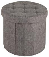 Argos Home Fabric Circular Ottoman Shoe Storage - Grey