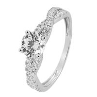 Revere 9ct White Gold Cubic Zirconia Engagement Ring - V