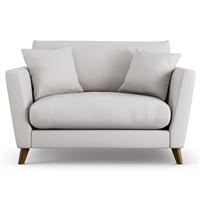 Habitat Lomond Fabric Cuddle Chair - Natural - Dark Leg