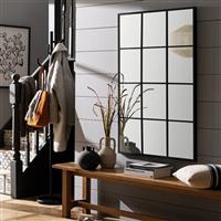 Habitat Black Window Wall Mirror - 120x80cm